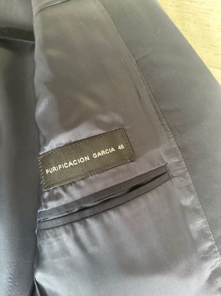 Traje Purificación García Azul