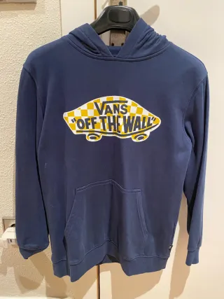 Sudadera Vans Azul con Logo Amarillo