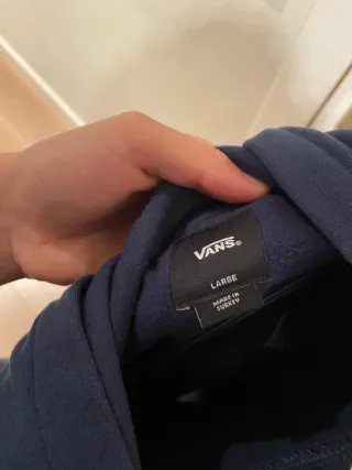 Sudadera Vans Azul con Logo Amarillo