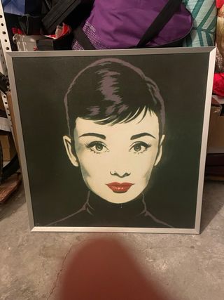 Cuadro Audrey Hepburn Marco Plateado