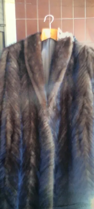 Abrigo de piel de bisonte natural mujer