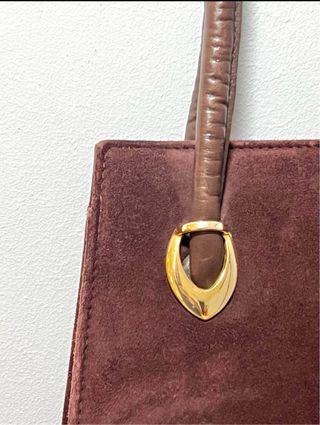 Bolso de piel y ante marrón