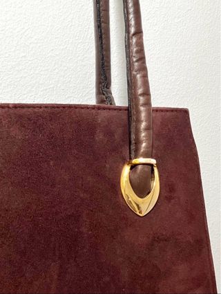 Bolso de piel y ante marrón