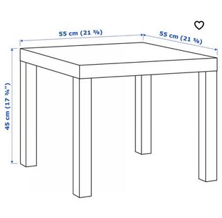 Mesa auxiliar cuadrada Ikea madera. Color Beige