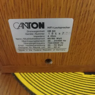 Pareja Altavoces Canton Hi-Fi Vintage Alemán