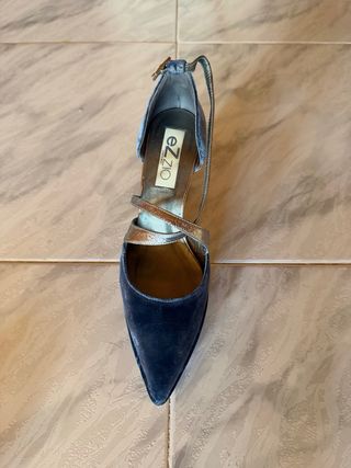 Zapatos de fiesta Ezzio azul y plata