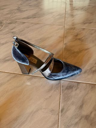 Zapatos de fiesta Ezzio azul y plata