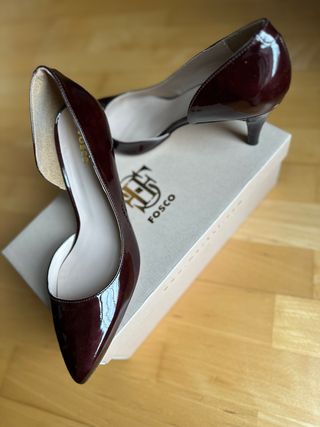 Zapatos Fosco charol burdeos sin estrenar