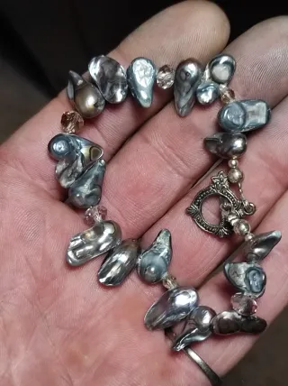 Pulsera Amatista y Perlas Plata