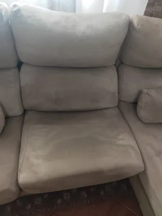 Sofá modular beige de tela