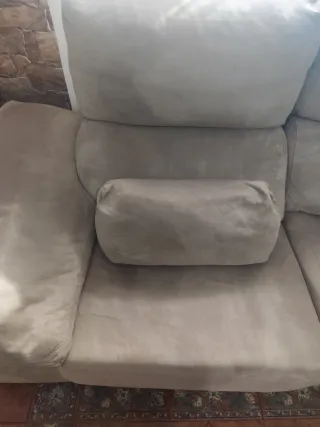 Sofá modular beige de tela