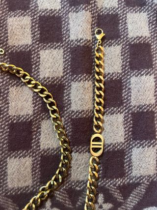 Collar y pulsera Dior dorados acero !