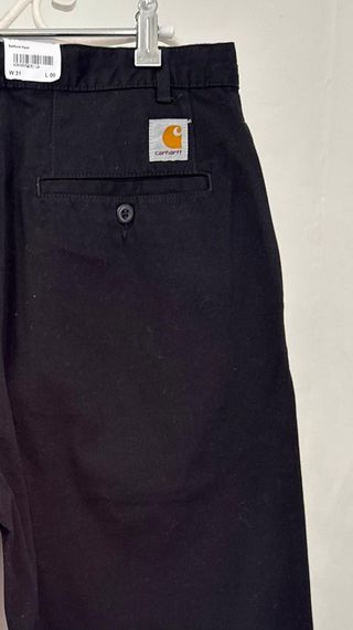 CARHARTT PANTALONES CHINOS PINZAS NEGRO HOMBRE 31