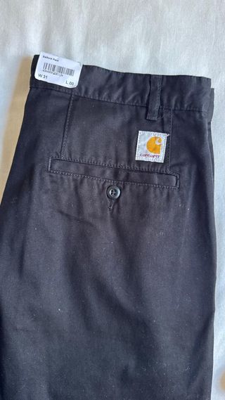 CARHARTT PANTALONES CHINOS PINZAS NEGRO HOMBRE 31