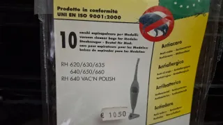 Sacchetti aspirapolvere Rowenta RW9 (10 pz)