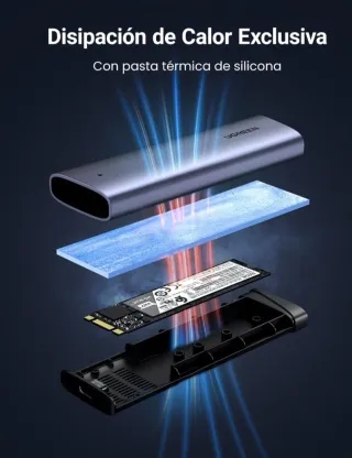 Carcasa SSD NVMe UGREEN Aluminio 10Gbps