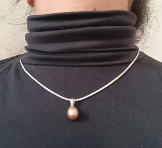 Colgante Plata y Perla Rosa en Caja