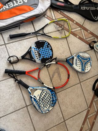 Lote Raquetas Padel, Tenis, Bádminton + Fundas