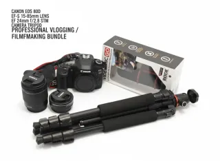 Canon EOS 80D + Lentes + Trípode + Micrófono
