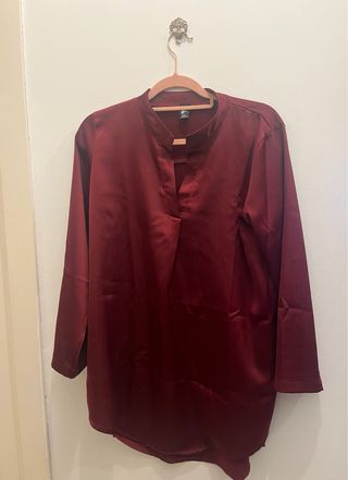 Blusa burdeos de manga larga