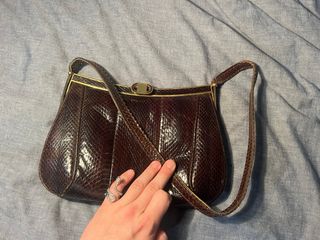 Bolsa autêntica pele de cobra vintage