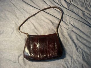 Bolsa autêntica pele de cobra vintage