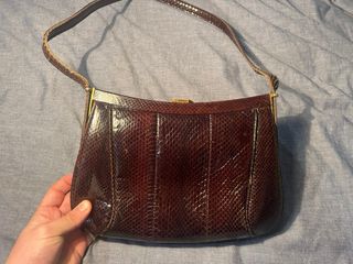 Bolsa autêntica pele de cobra vintage