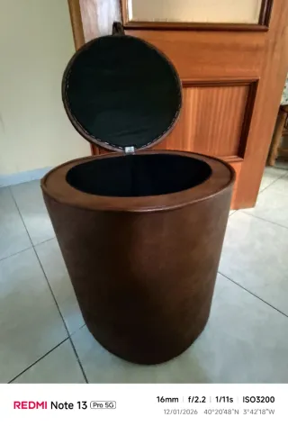 Taburete/Puff Polipiel Marrón