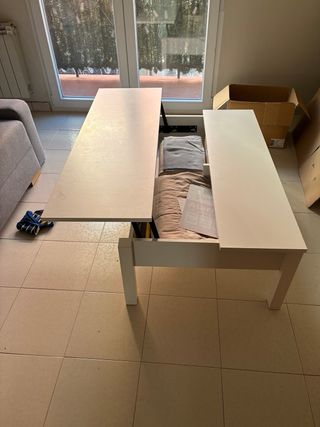 Mesita auxiliar blanca de madera