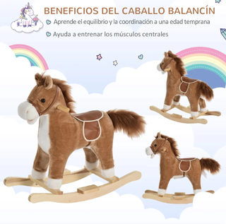 Caballo balancín de peluche HOMCOM con música