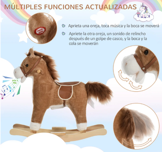 Caballo balancín de peluche HOMCOM con música