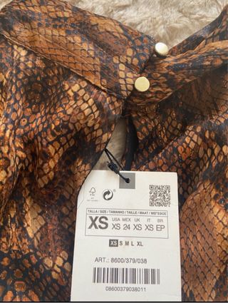 Vestido Zara Marrón Dorado Talla M