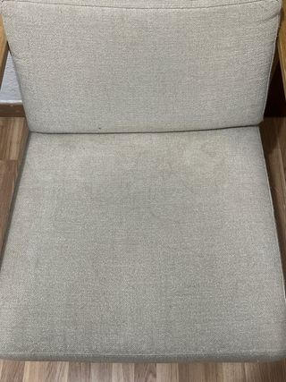 Butaca diseño moderno beige y madera