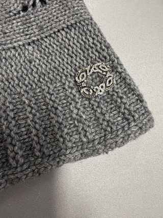 Poncho donna grigio collo alto