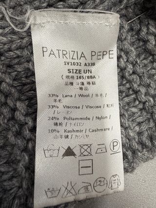 Poncho donna grigio collo alto