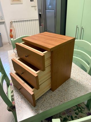 Scatola portaoggetti in legno 3 cassetti