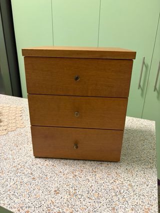 Scatola portaoggetti in legno 3 cassetti