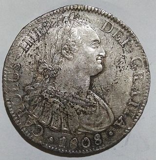 8 Reales Carlos IIII 1808 Plata