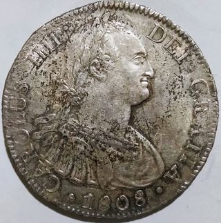 8 Reales Carlos IIII 1808 Plata