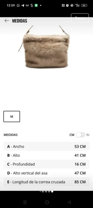 Bolso peludo beige