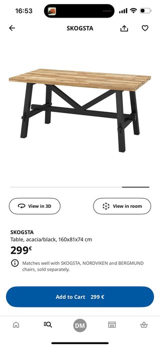 Conjunto mesa de comedor IKEA madera moderno