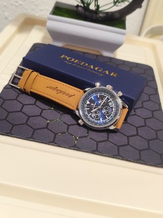 Reloj Poedagar Hombre Azul y Plateado