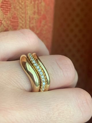 Anello oro 18k misura 8 con diamanti