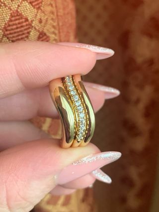 Anello oro 18k misura 8 con diamanti