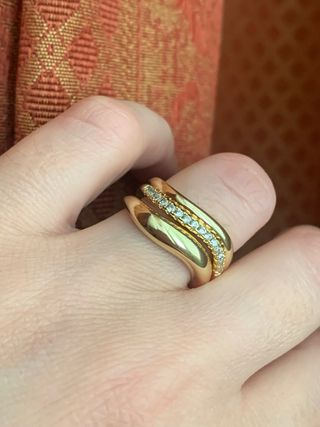 Anello oro 18k misura 8 con diamanti