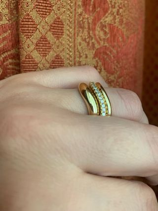 Anello oro 18k misura 8 con diamanti