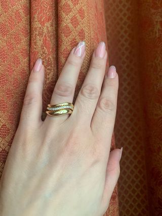 Anello oro 18k misura 8 con diamanti