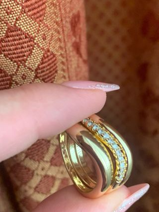 Anello oro 18k misura 8 con diamanti
