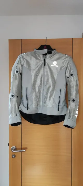 Chaqueta Moto Armure Juno Vented Mujer Plateada