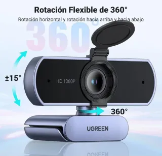 Webcam UGREEN Full HD 1080P 30Fps 2 Micrófonos